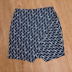 Loft Blue and White Wrap Skirt Size Small